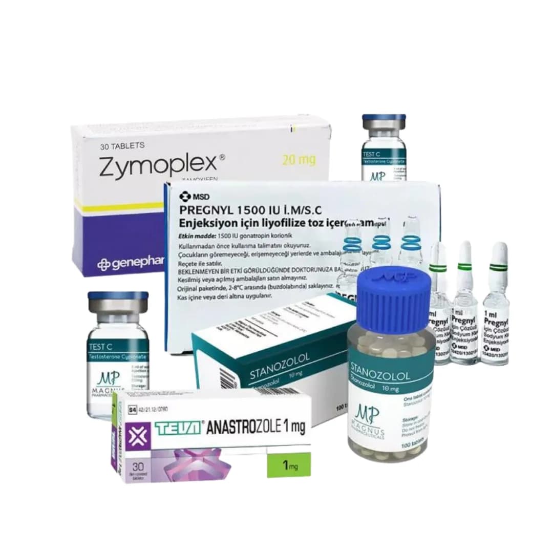 Cours sur une superferme. Winstrol + Testostérone + Gonadotrophine + Tamoxifène