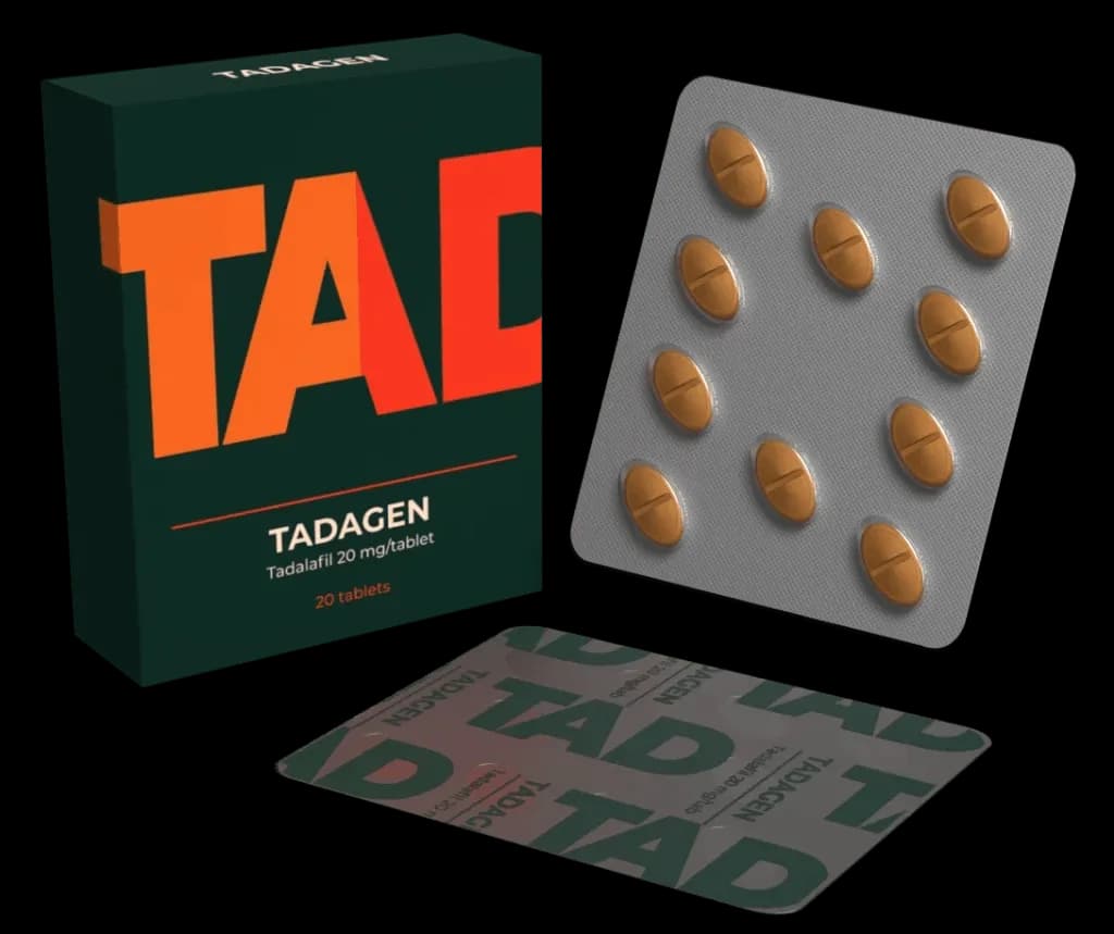 Tadagen 20 mg (Cialis Tadalafil générique) - 20 comprimés