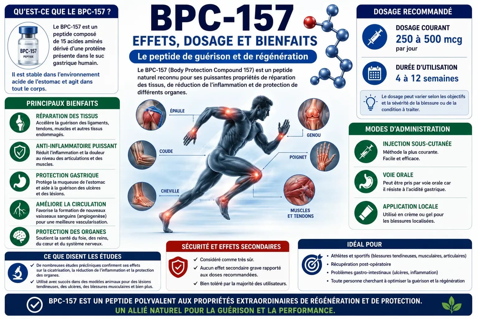 BPC-157 : effets, dosage, preuves scientifiques