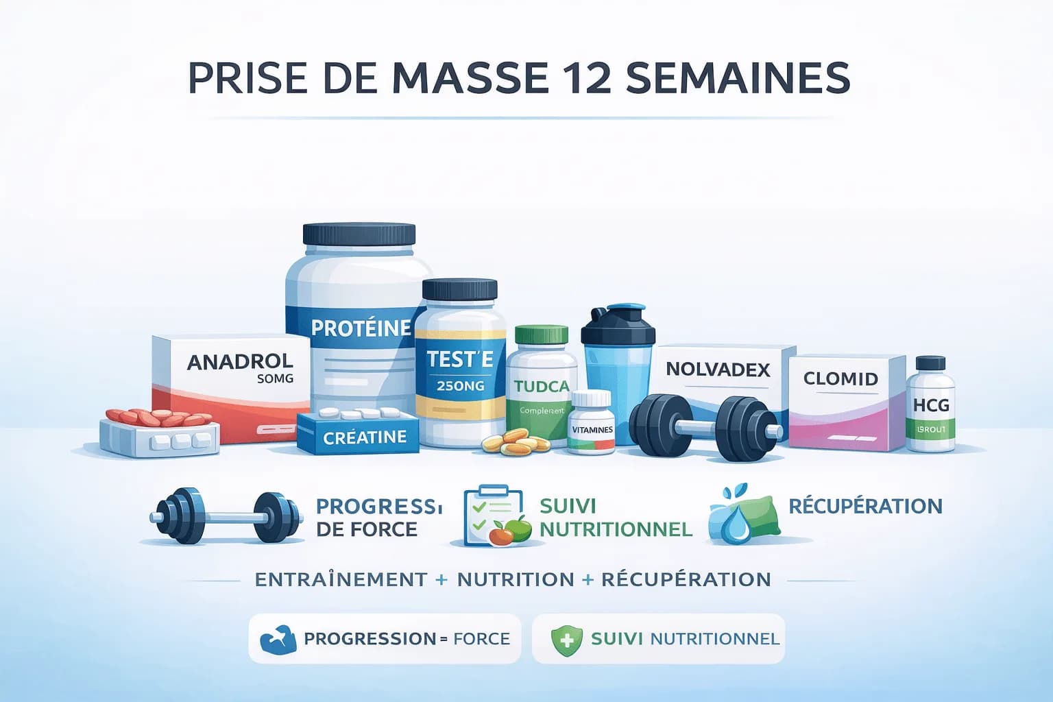 Cycle de masse avec Anadrol (6 semaines)