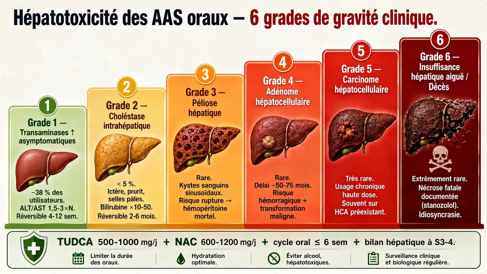 Stéroïdes anabolisants et foie : toxicité, mécanismes, protection