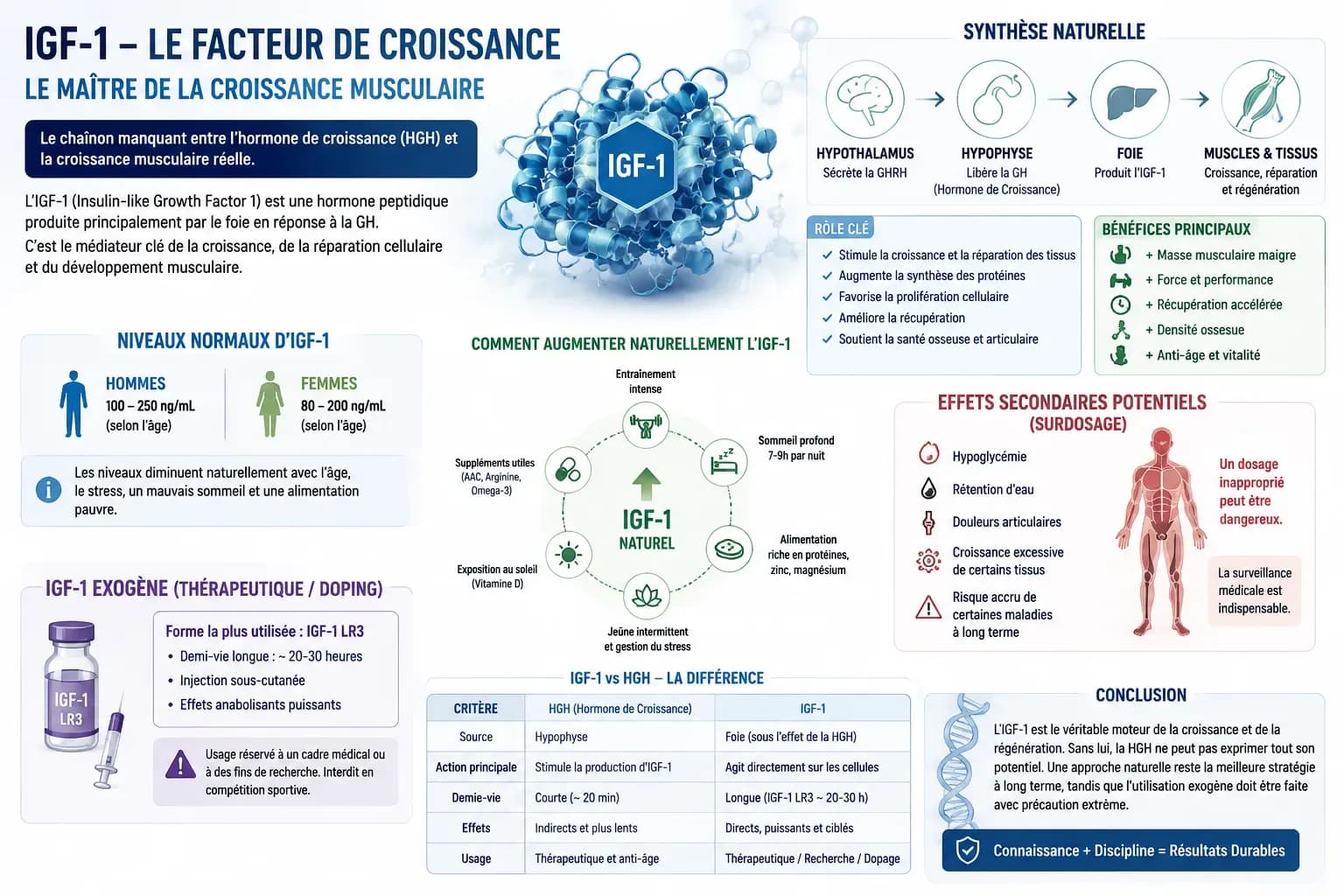 IGF-1 : rôle, mesure, rapport avec la HGH