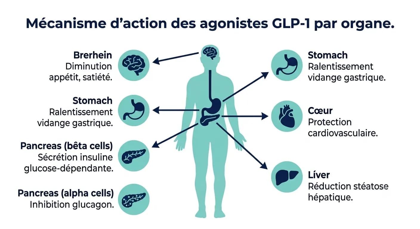 Agonistes du GLP-1 : de l'antidiabétique à l'amaigrissant — histoire, classe pharmacologique, mécanisme