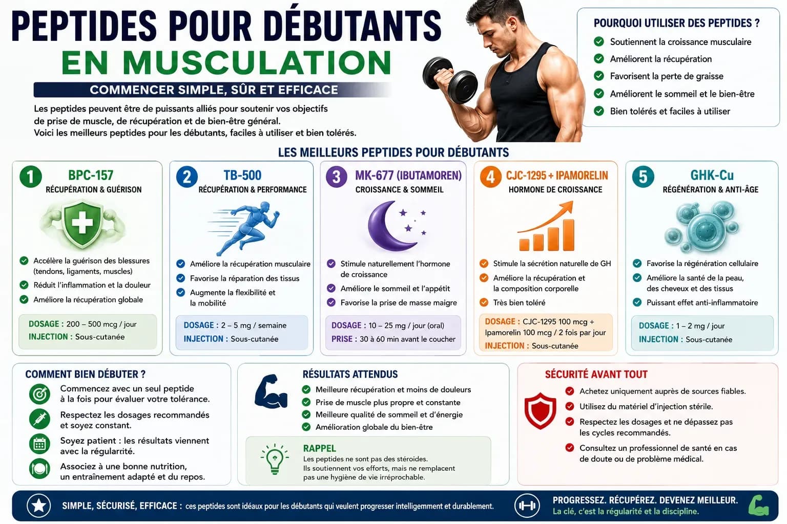 Peptides pour débutants en musculation : par où commencer