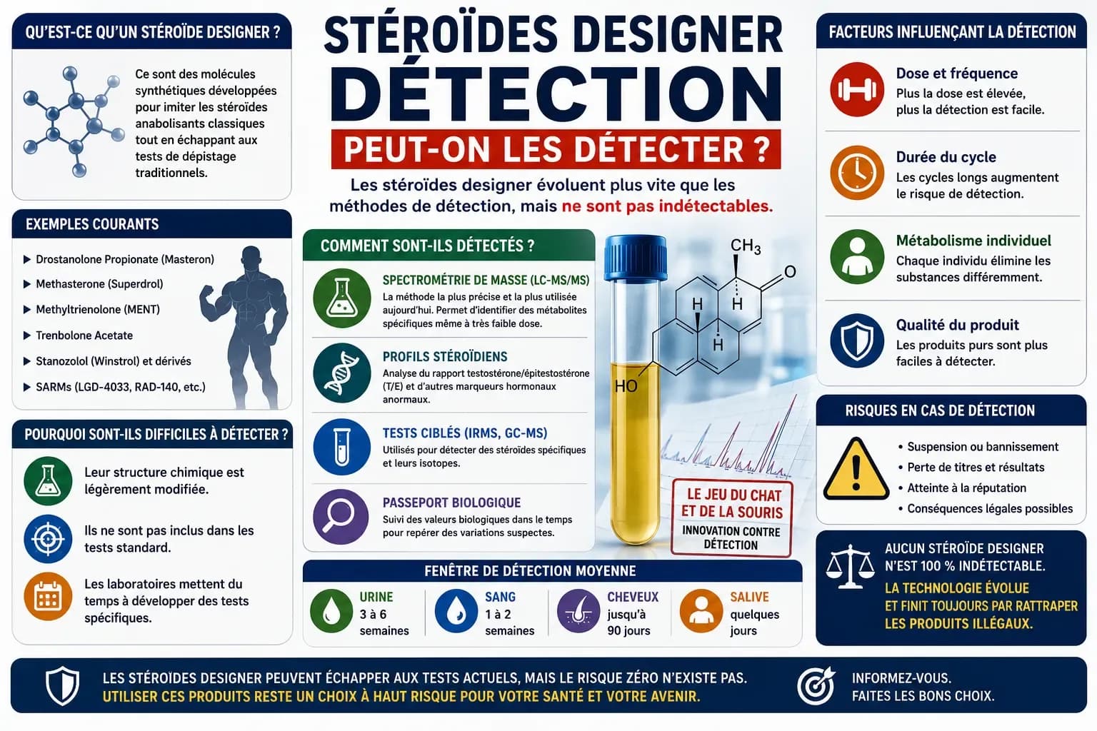 Stéroïdes designer : histoire, détection et statut légal