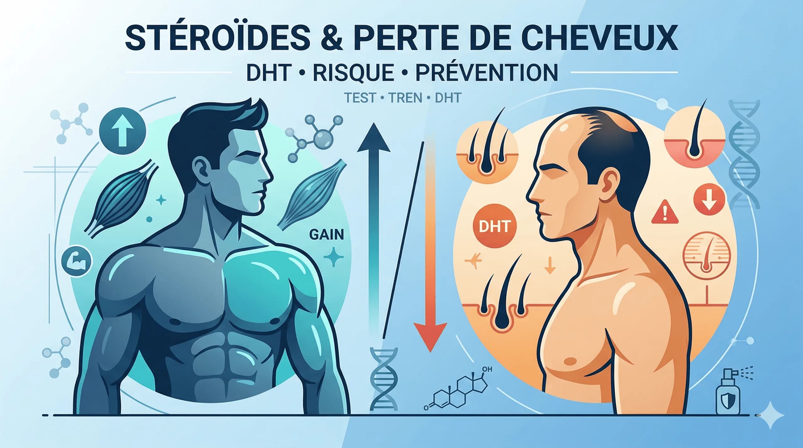 Stéroïdes et Perte de Cheveux : Risque lié à la DHT et Stratégies de Prévention