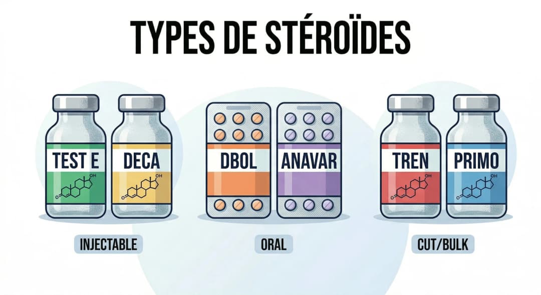 Types de stéroïdes anabolisants : usages, risques et guide pour débutants