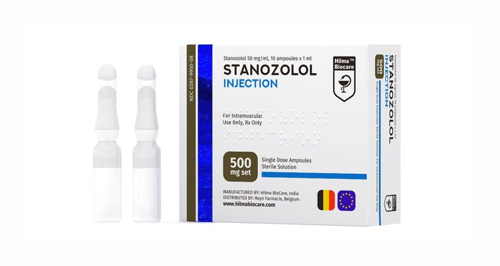 Flacon de 10 ml de stanozolol depot (injection de Winstrol) dosé à 75 mg/ml de la marque Hilma Biocare