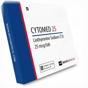 Comprimé de 25mcg de liothyronine sodium (T3) de Deus Medical