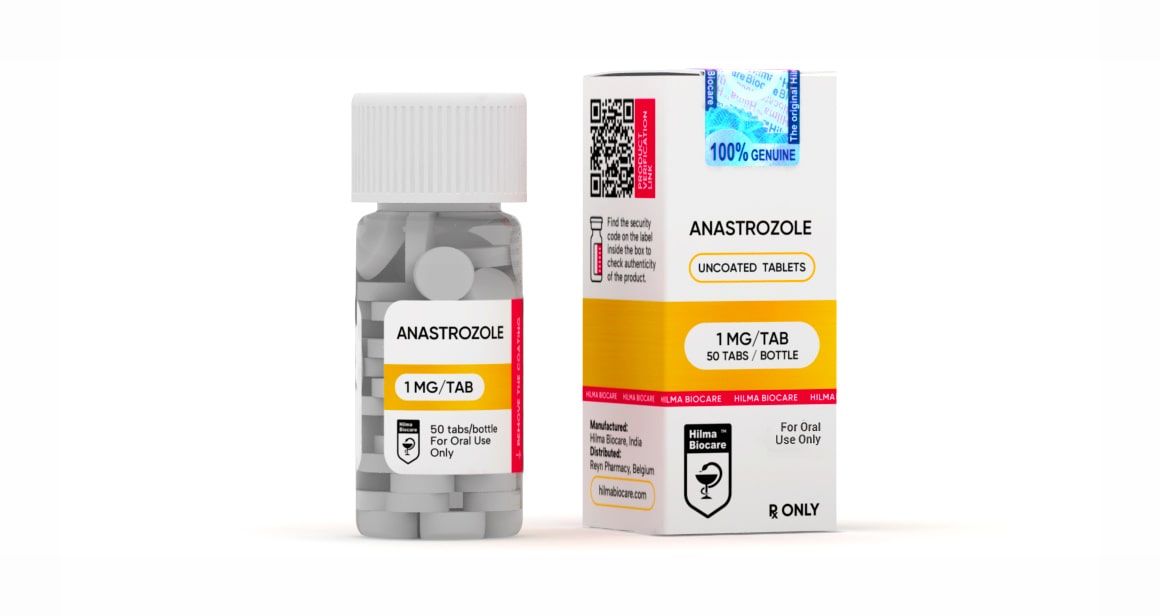 Boîte de 50 comprimés de 1 mg d'anastrozole de Hilma Biocare