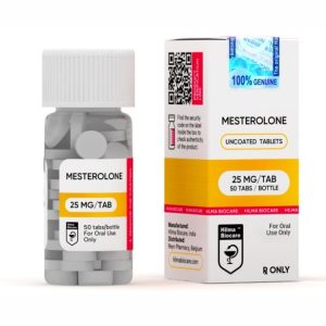 Boîte de 50 comprimés de 25 mg de mesterolone (Proviron) de Hilma Biocare