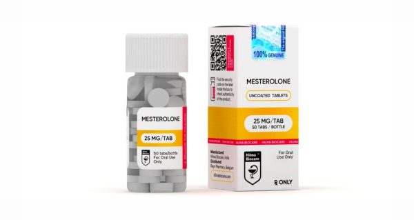 Boîte de 50 comprimés de 25 mg de mesterolone (Proviron) de Hilma Biocare