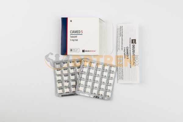 CIAMED 5mg/comprimé (Tadalafil) Deus Medical, un médicament destiné à traiter les troubles de l'érection en améliorant la circulation sanguine, utilisé également dans certaines conditions médicales pour soutenir la performance cardiovasculaire.