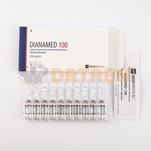 Dianamed 100 (Méthane-diénone) de Deus Medical, flacon de 10 ml avec une concentration de 100 mg/ml, utilisé pour la prise de masse musculaire rapide et l'amélioration des performances sportives