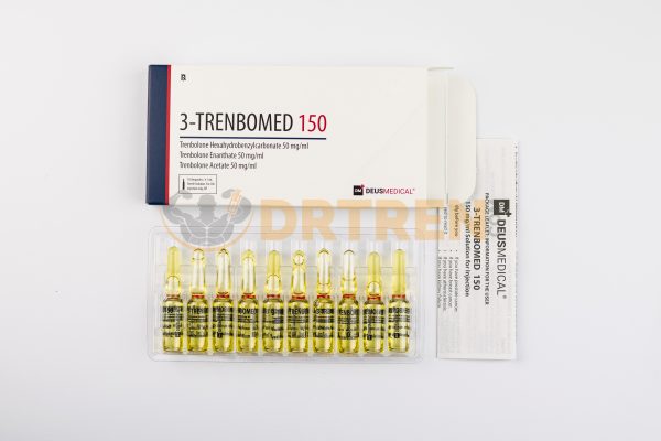 3-Trenbomed 150 (Mélange de Trenbolone) de Deus Medical, 10ml, 150mg/ml, solution injectable conçue pour le développement musculaire et l'augmentation des performances.