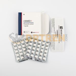 LIVAMED 1 (Pitavastatine Calcium) 1mg/comprimé de Deus Medical, un médicament utilisé pour réduire les niveaux de cholestérol et soutenir la santé cardiovasculaire