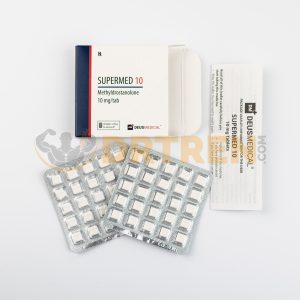 Supermed 10 (Méthyldrostanolone) de Deus Medical, disponible en comprimés, utilisé comme stéroïde anabolisant.