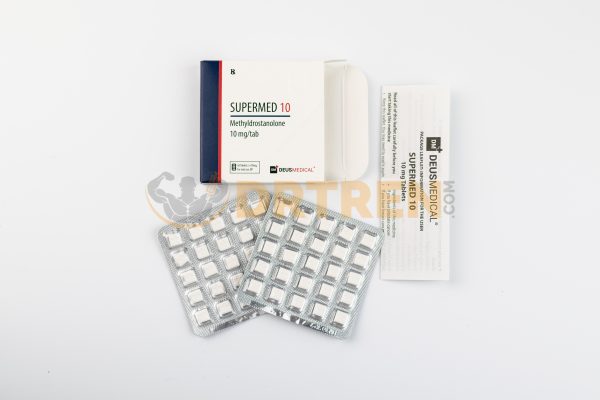 Supermed 10 (Méthyldrostanolone) de Deus Medical, disponible en comprimés, utilisé comme stéroïde anabolisant.