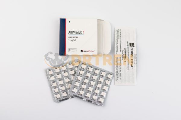 Arimimed 1 (Anastrozole, Arimidex) 50 comprimés de 1 MG de Deus Medical, utilisé pour traiter certains types de cancer du sein