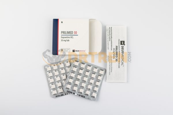 Prilimed 30mg (Dapoxétine HCL) Deus Medical, un inhibiteur sélectif de la recapture de la sérotonine (ISRS) utilisé pour traiter l'éjaculation précoce chez les hommes