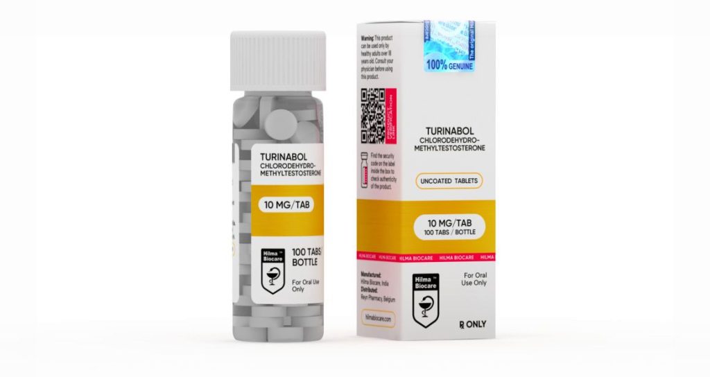 100 comprimés de Turinabol de Hilma Biocare, dosés à 10 mg chacun