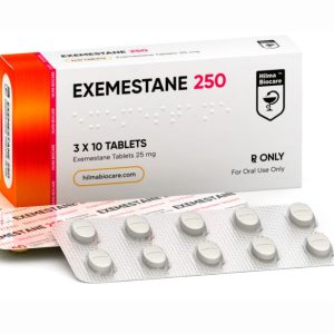 Boîte de 30 comprimés d'exémestane (Aromasin) Hilma Biocare, chaque comprimé contenant 25 milligrammes (mg)