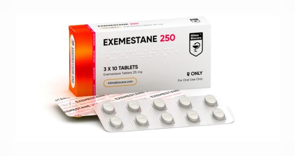 Boîte de 30 comprimés d'exémestane (Aromasin) Hilma Biocare, chaque comprimé contenant 25 milligrammes (mg)
