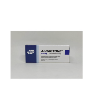 Boîte d’Aldactone contenant 20 comprimés de 100 mg par Pfizer