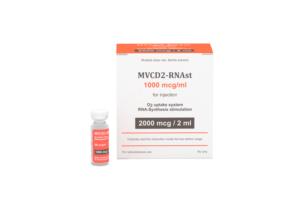 Flacon de 2ml de MVCD2-RNAst à 2000mcg d'Omstal Pharma