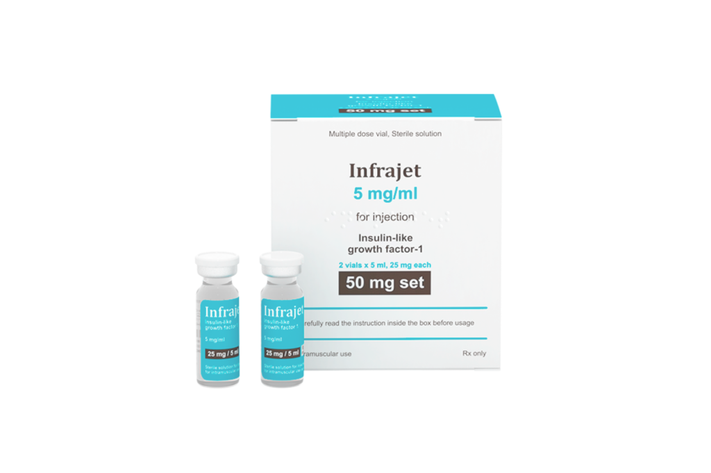 Flacon de 5ml d'Infrajet (IGF-1) à 25mg d'Omstal Pharma