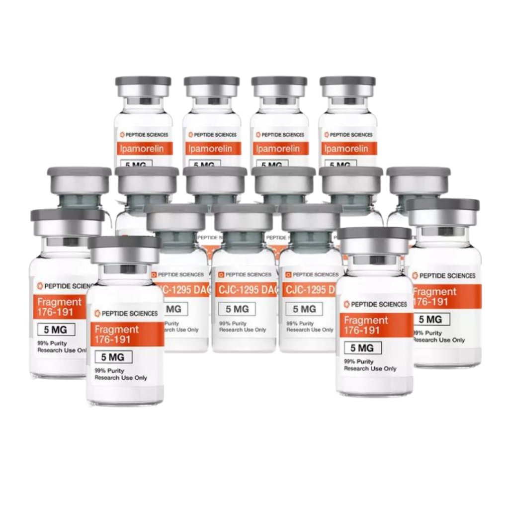 Programme de peptides pour la masse maigre comprenant HGH Frag (176-191), CJC-1295 et Ipamorelin