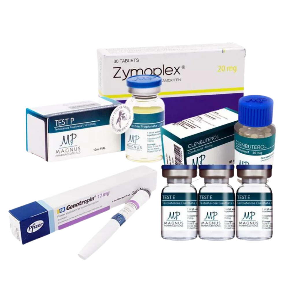 Programme pour la force : expert comprenant de la dexaméthasone, de l'hormone de croissance, de l'insuline, de l'énanthate de testostérone, du propionate de testostérone, de la drostanolone et du clenbutérol.