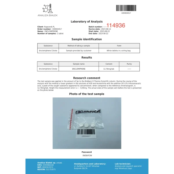 Enclomilad 12.5 mg (Citrate d’Enclomiphène) Driada Medical – Image 3